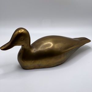 Vintage brass duck paperweight